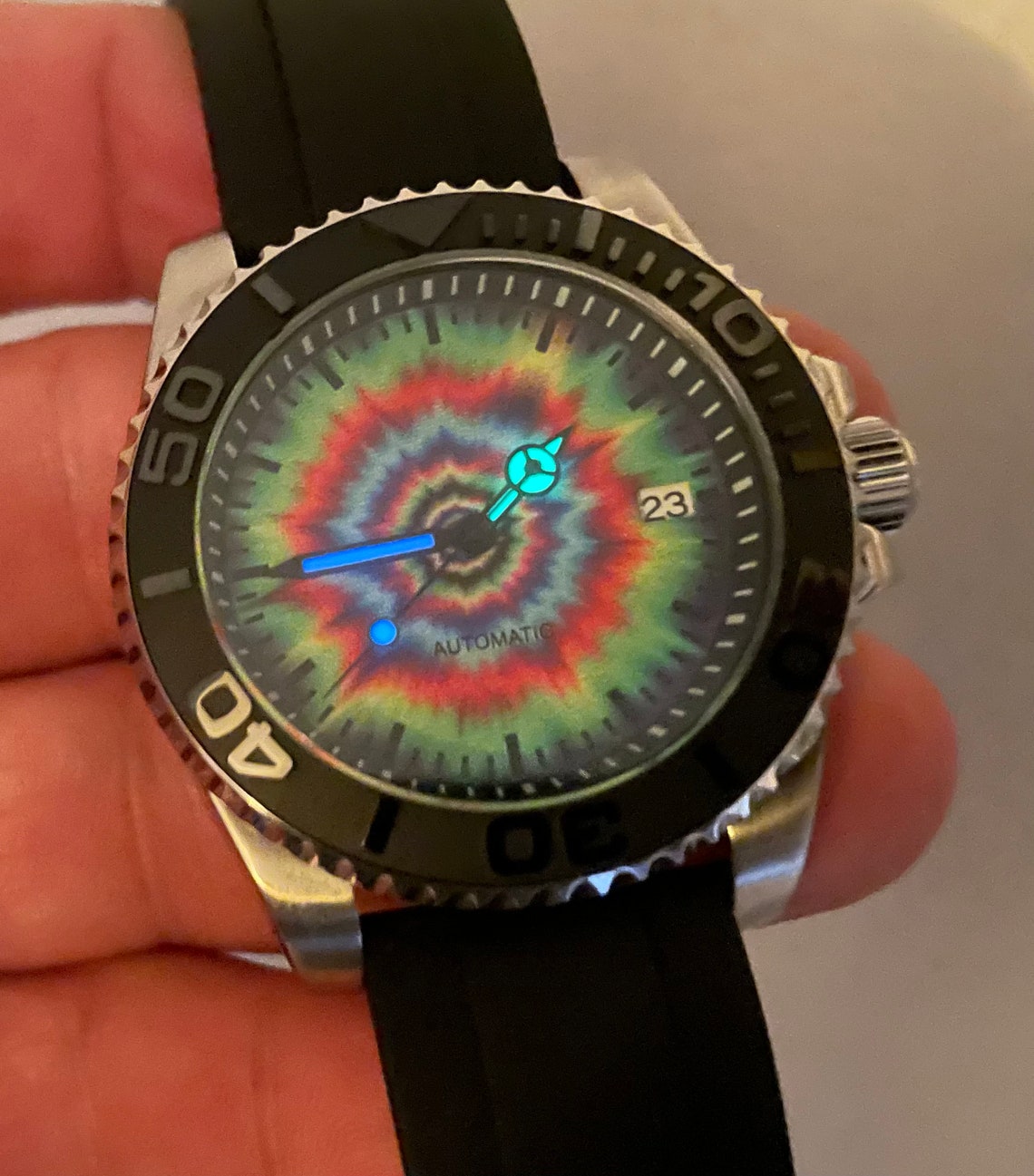 Tie Dye Diver: Automatic Mechanical Wristwatch