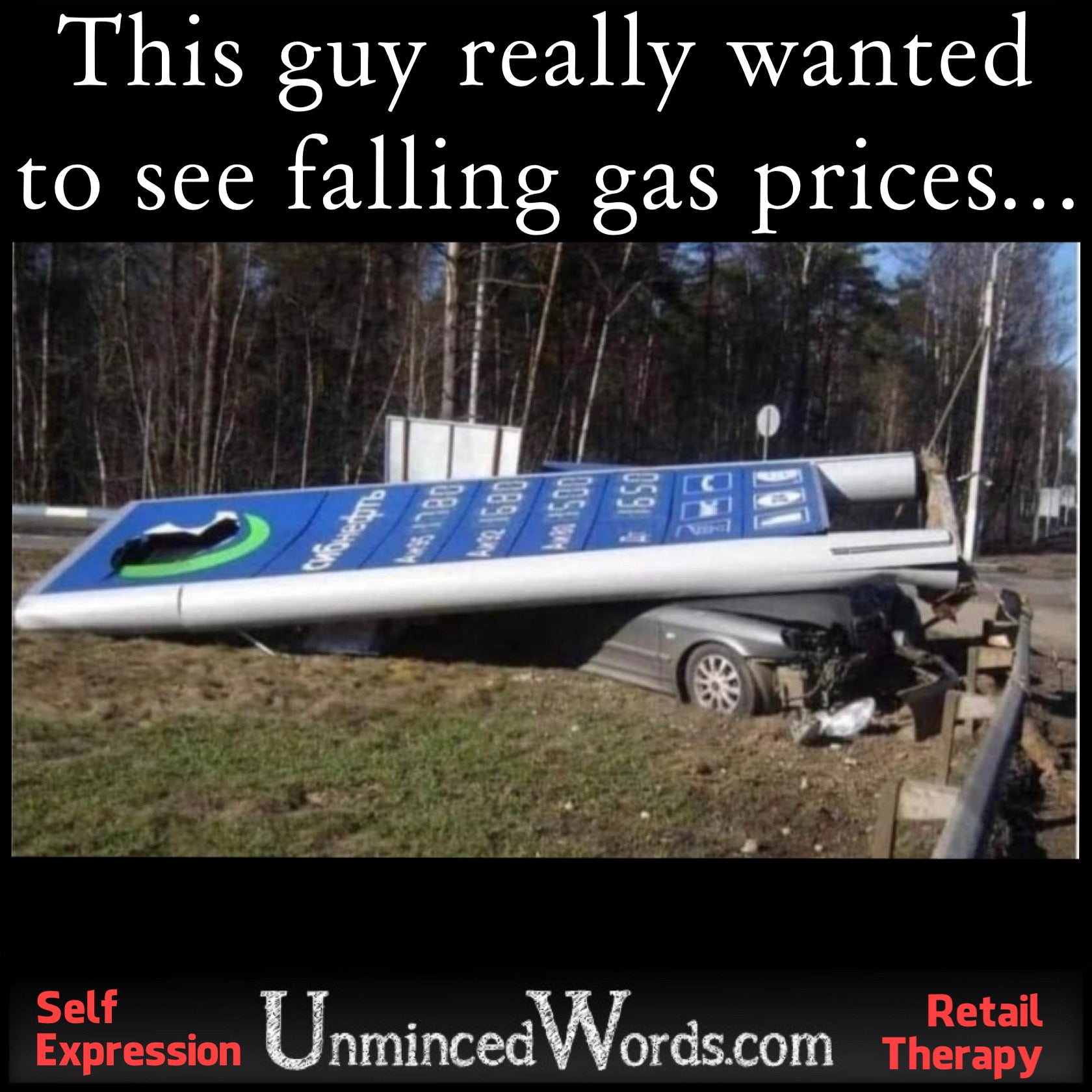 This guy really wanted to see falling gas prices