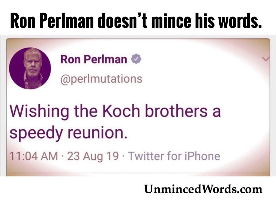 Ron Perlman Doesn’t Mince His Words