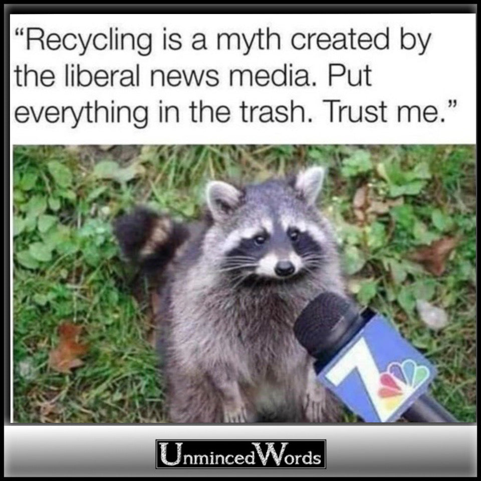 This raccoon talks recycling and he’s right!