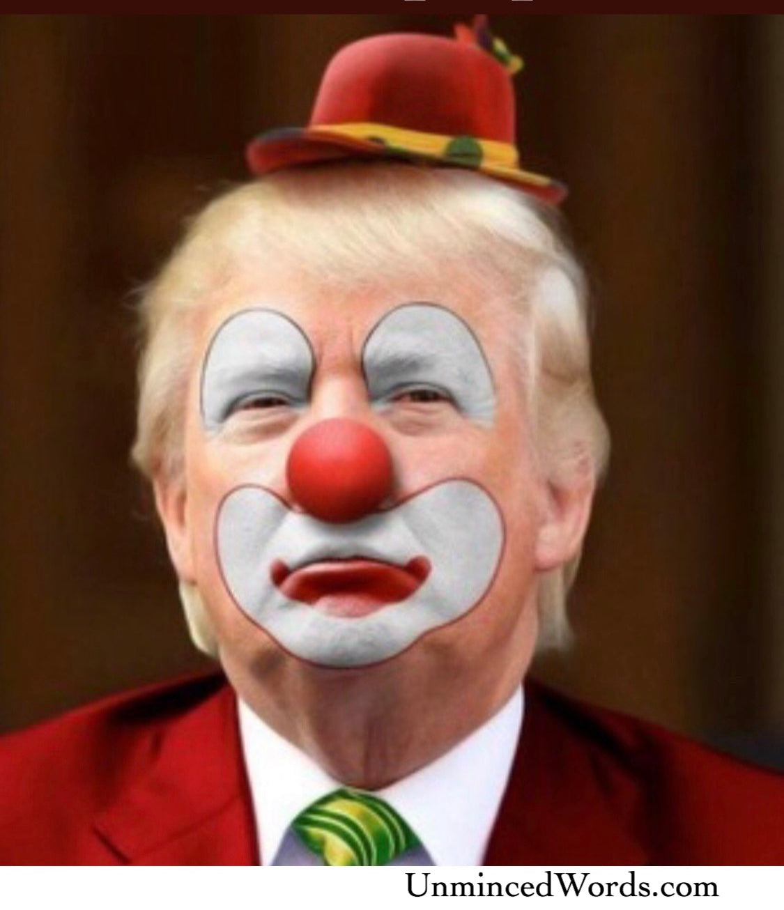Clown Trump art shared by UnMinced Words