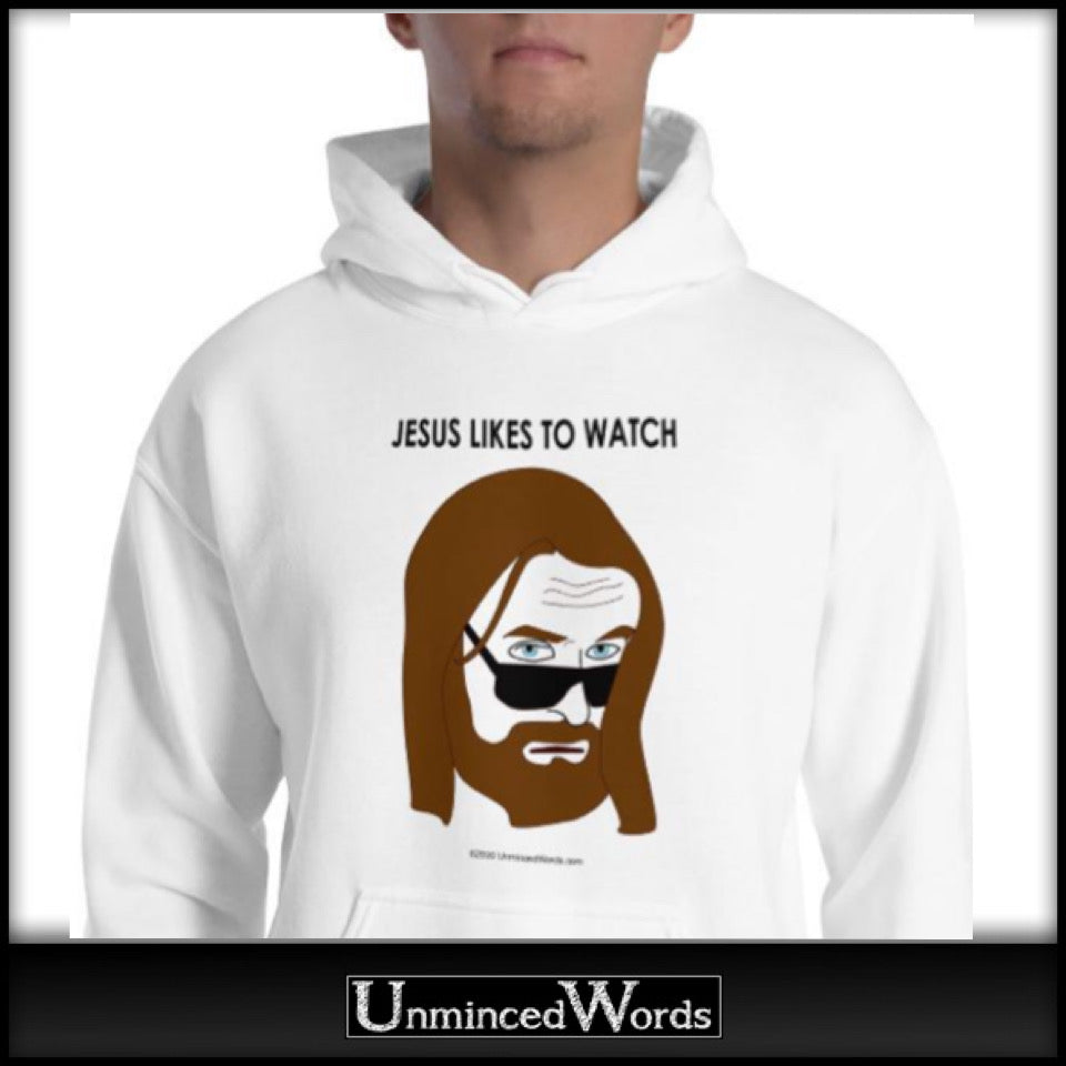 Jesus likes to watch hoodie