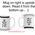 Read the upside down mug on the right from the bottom up.