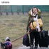 This Ukrainian woman on foot with pets says so much.