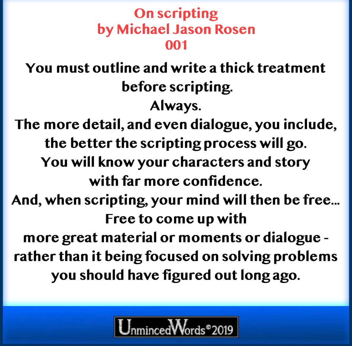 On scripting... by Michael Jason Rosen.