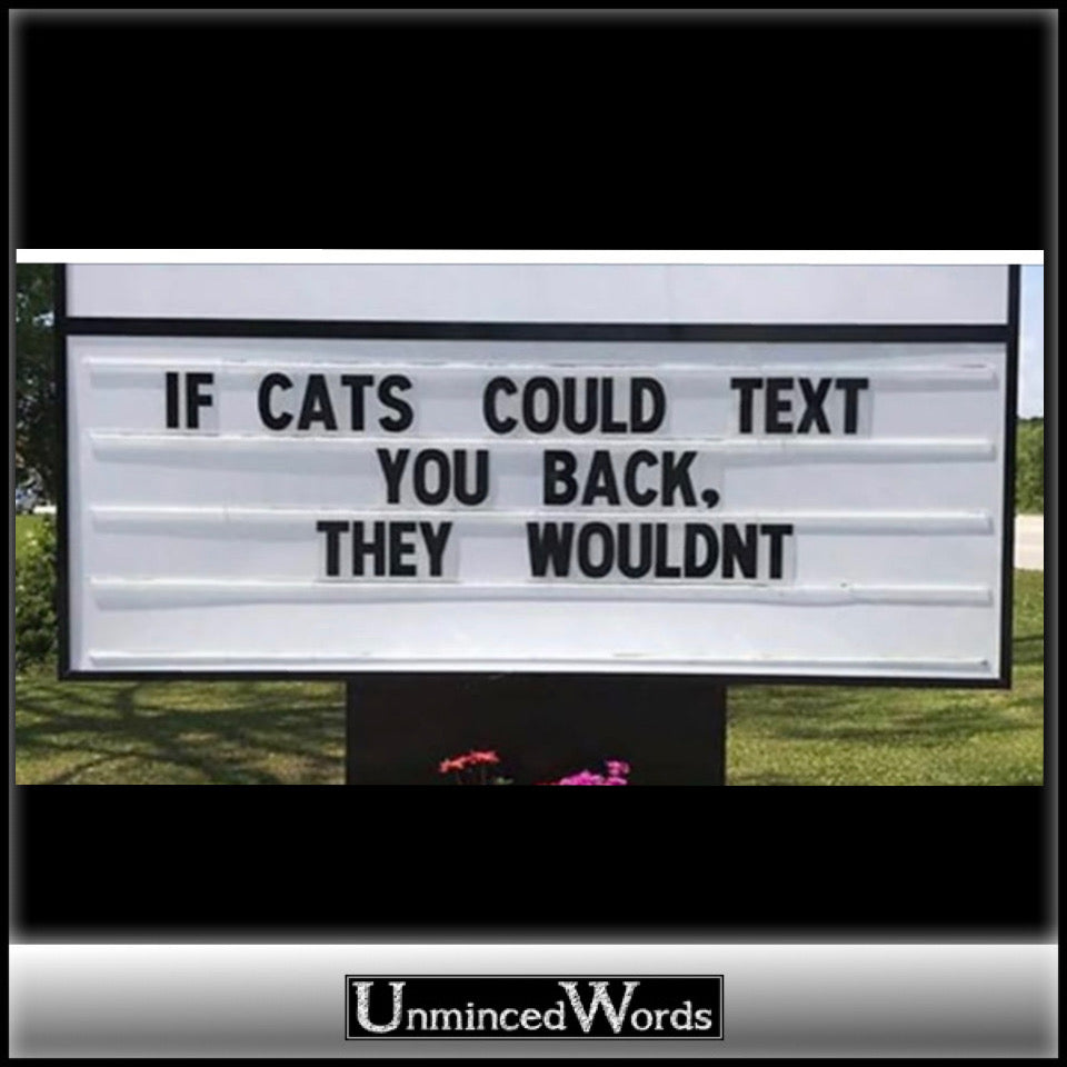If cats could text back, they wouldn’t