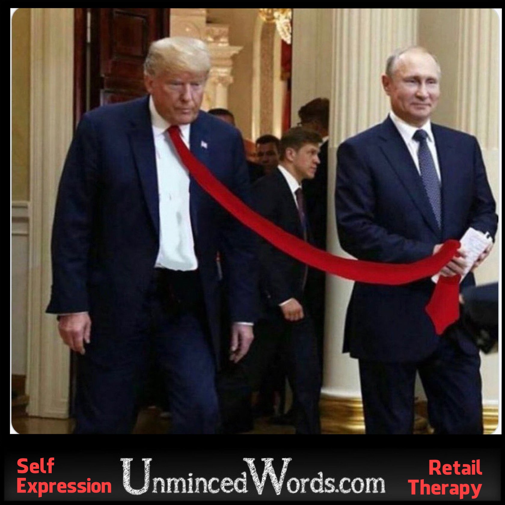 Trump’s tie leash says it all