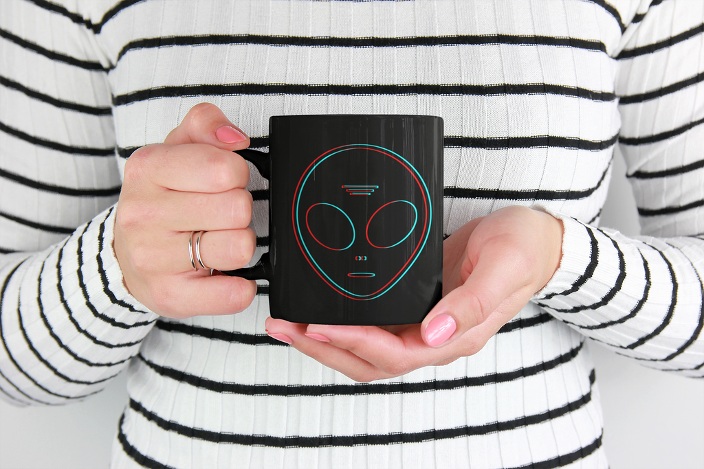 Alien Head Black Mug is from out of this world