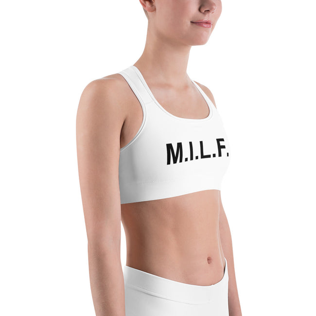 M.I.L.F. - White Sports bra– Unminced Words