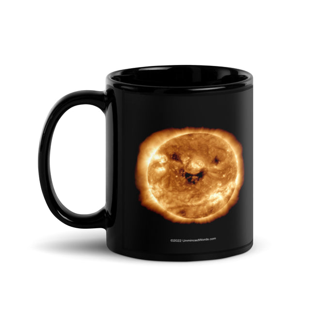 Smiling Sun - Black Glossy Mug