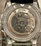 Tie Dye Diver Clear Case: Automatic Mechanical Wristwatch