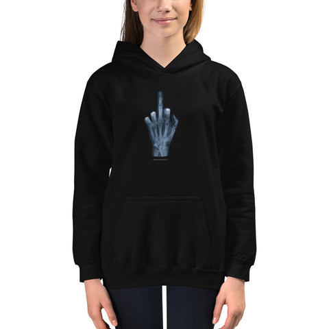 X-Ray Finger - Kids Hoodie - Unminced Words