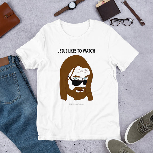 Jesus Likes to Watch - Short-Sleeve Men's T-Shirt - Unminced Words