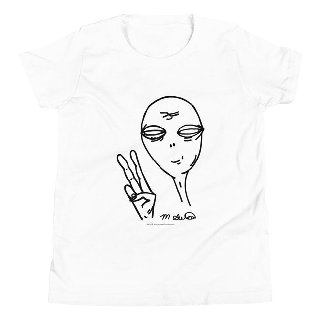 Peaceful Alien - Youth Short Sleeve T-Shirt - Unminced Words