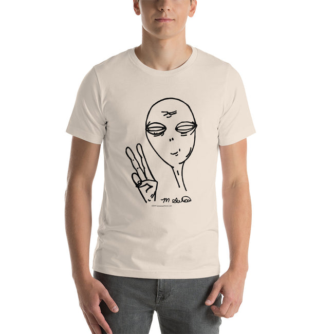 Peaceful Alien - Short-Sleeve Men's T-Shirt - Unminced Words