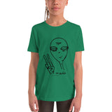 Peaceful Alien - Youth Short Sleeve T-Shirt - Unminced Words