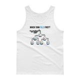 Which Tank Fills First? - Cotton Tank Top with Tear Away Label - Unminced Words