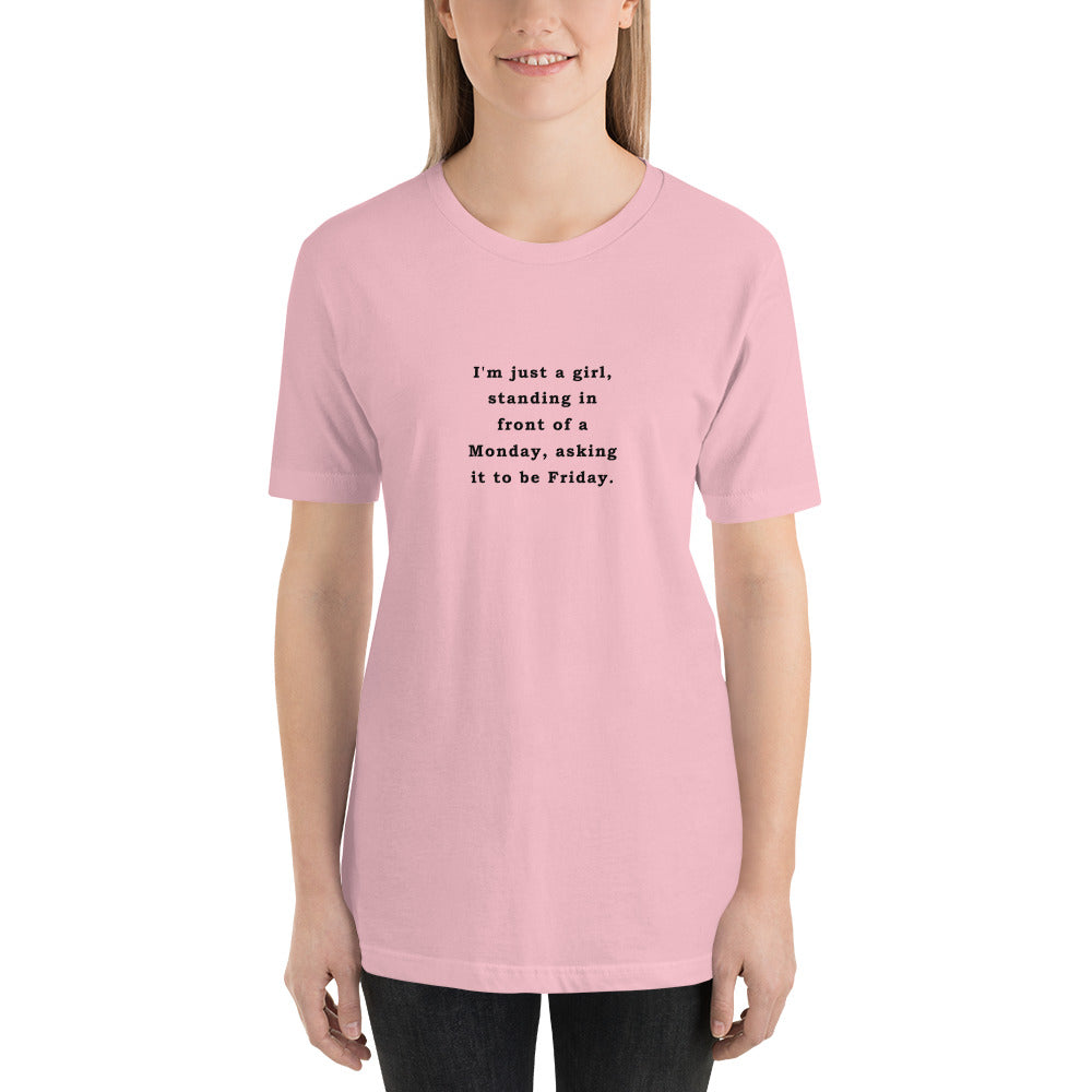 Just a Girl ShortSleeve Ladies' TShirt Unminced Words