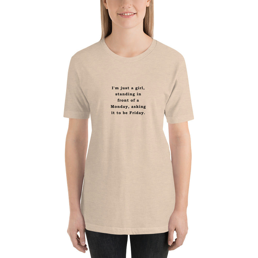 Just a Girl - Short-Sleeve Ladies' T-Shirt– Unminced Words