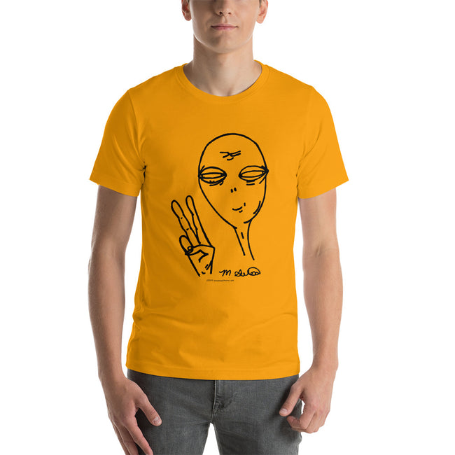 Peaceful Alien - Short-Sleeve Men's T-Shirt - Unminced Words