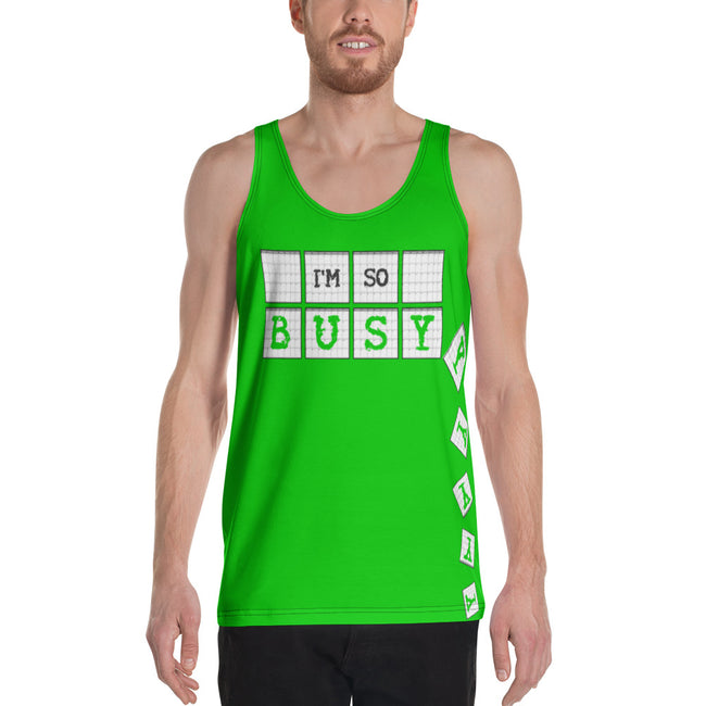 I'm So Busy GREEN - Men's Tank Top - Unminced Words