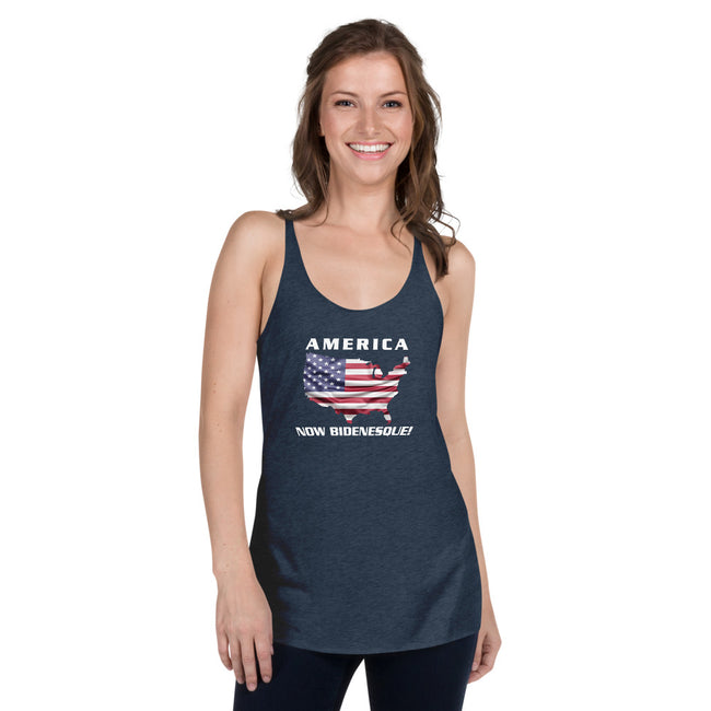 America Now Bidenesque - Women's Racerback Tank