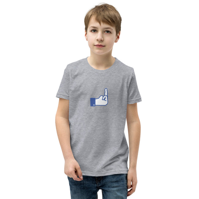 Middle Blue Finger - Youth Short Sleeve T-Shirt