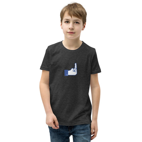 Middle Blue Finger - Youth Short Sleeve T-Shirt