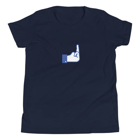 Middle Blue Finger - Youth Short Sleeve T-Shirt