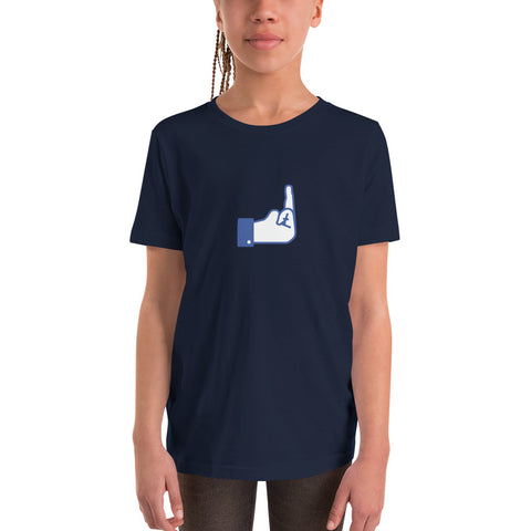 Middle Blue Finger - Youth Short Sleeve T-Shirt