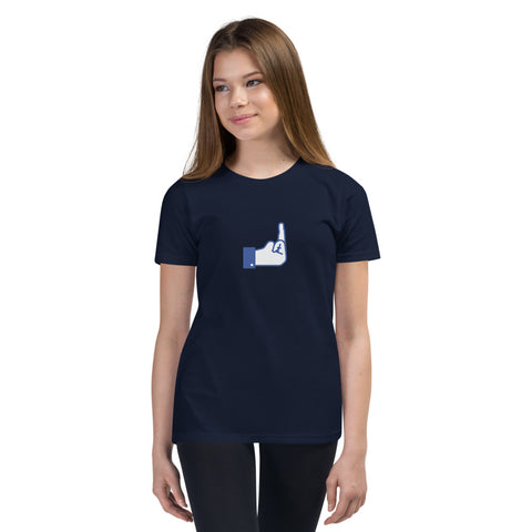 Middle Blue Finger - Youth Short Sleeve T-Shirt